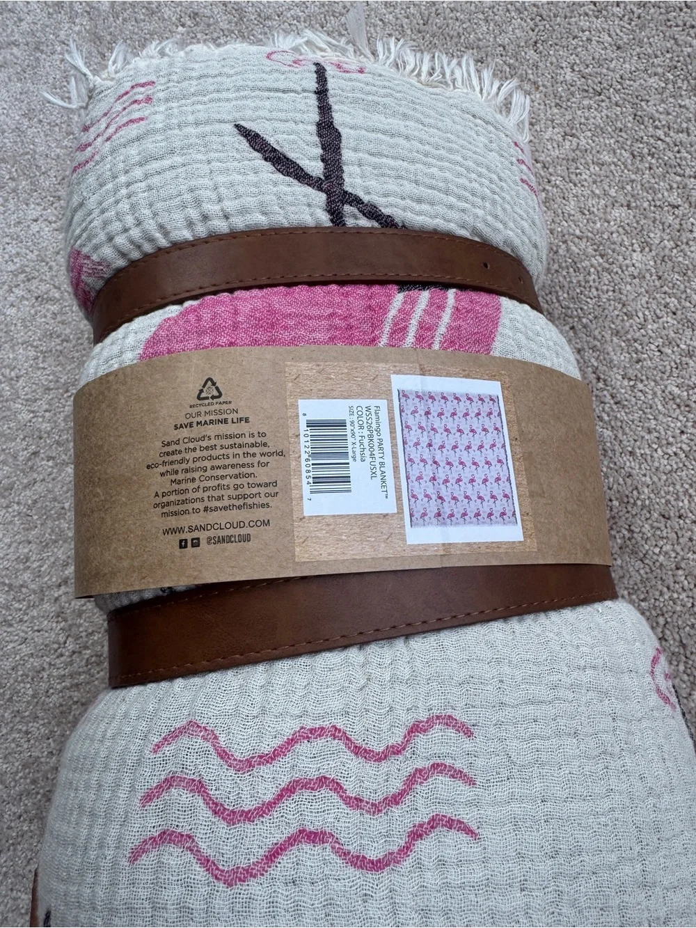 Sand Cloud Flamingo Party Blanket Plus Carry Strap